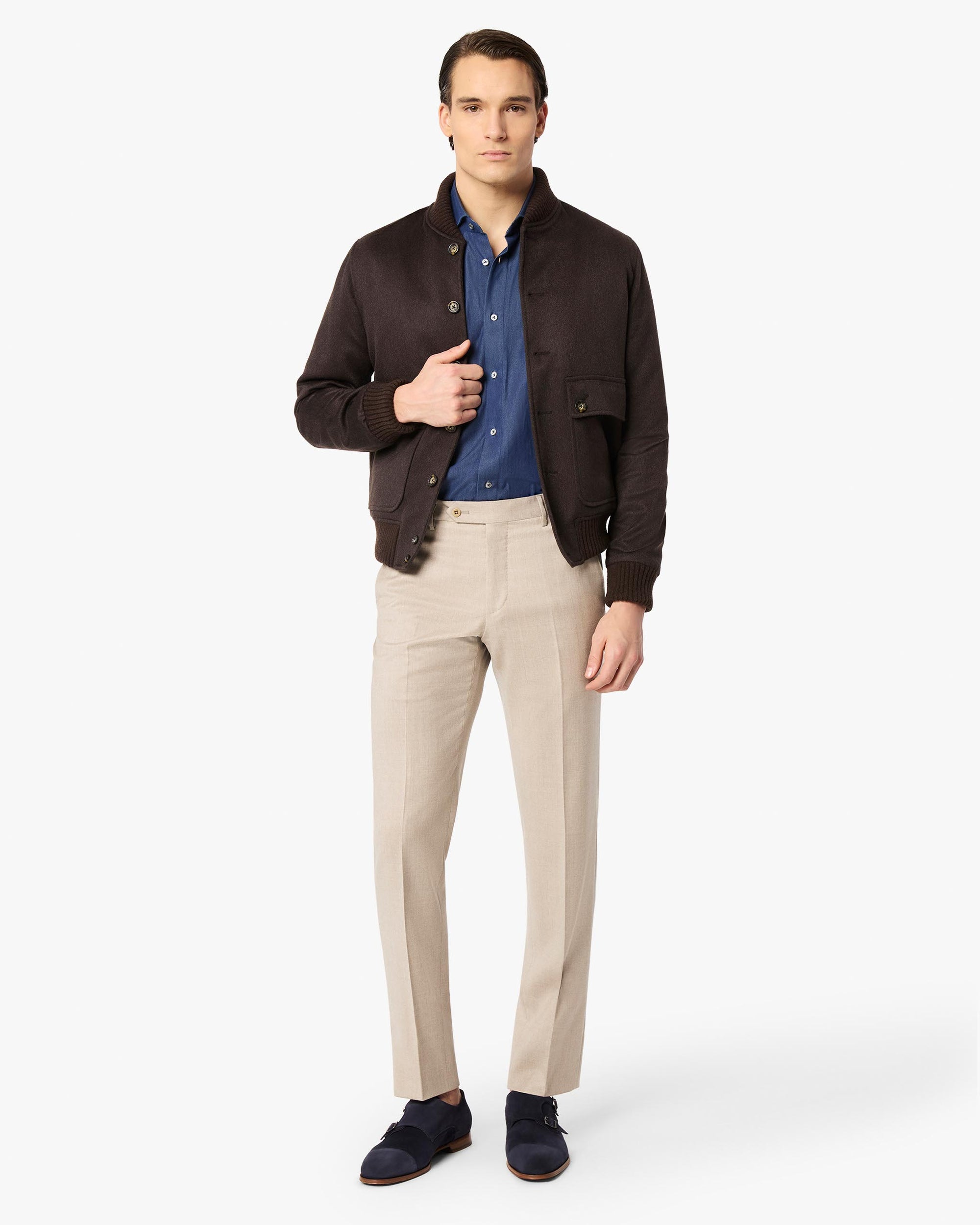 Parker 110s Light Stretch Flannel Trouser