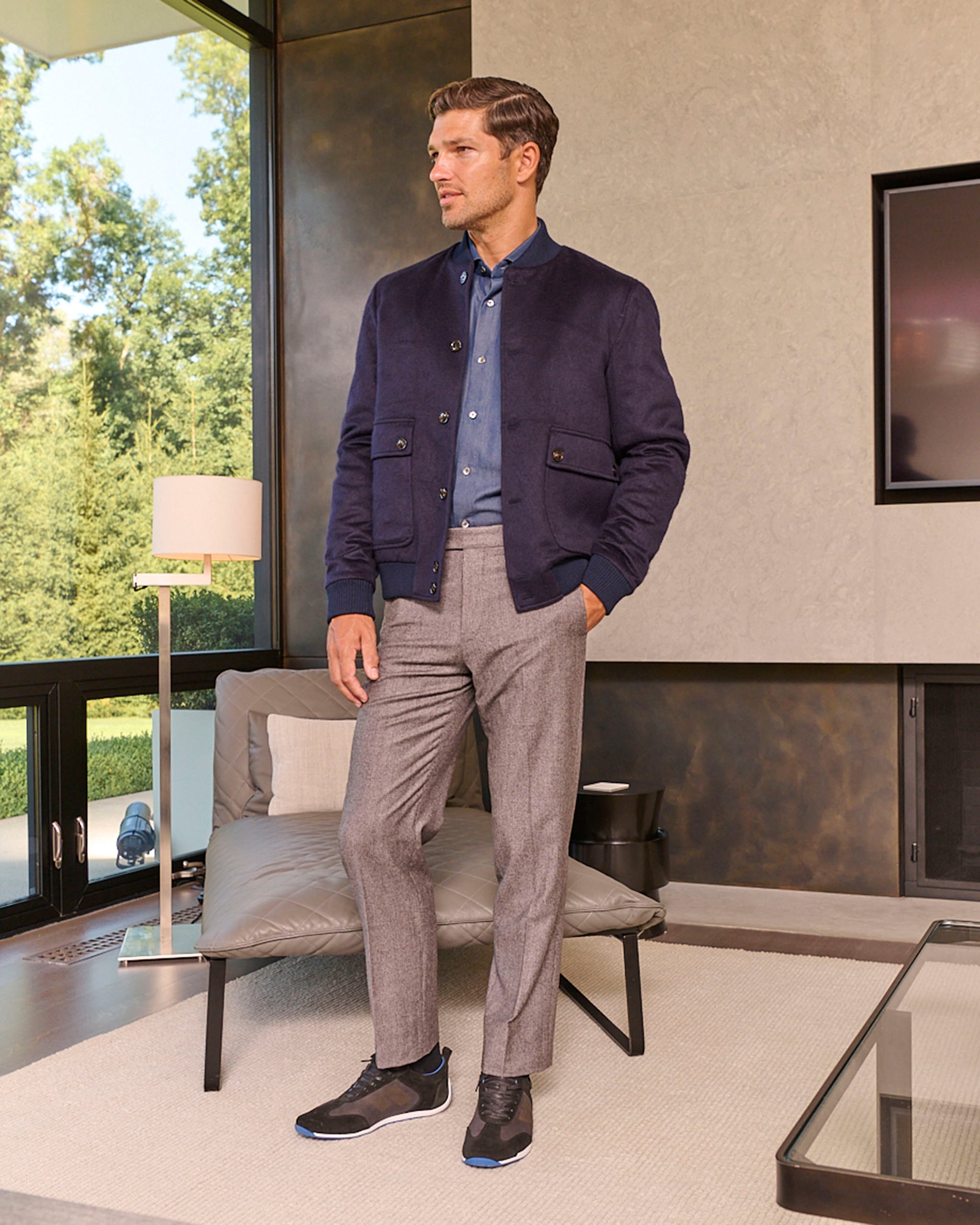 Parker 110s Light Stretch Flannel Trouser